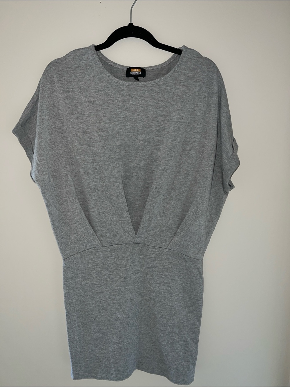 LORI Michaels - Gray Short Sleeve Knit Dress